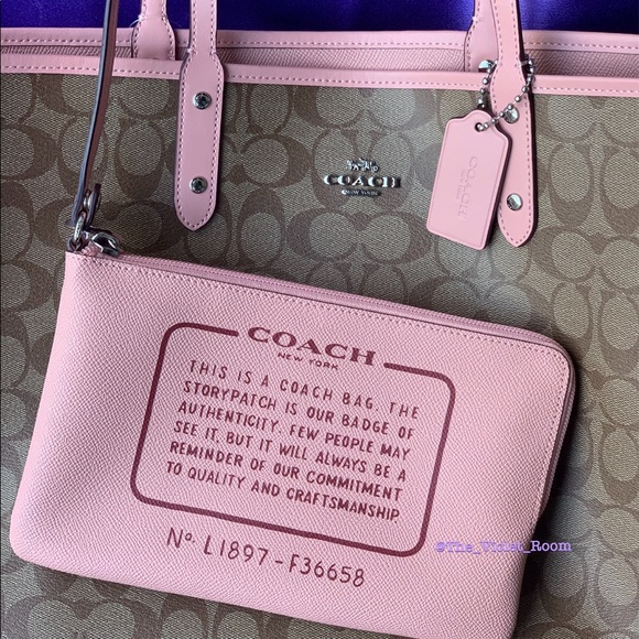 ▪️COACH▪️Petal Khaki Reversible City Tote & Pouch - Picture 4 of 7